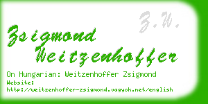 zsigmond weitzenhoffer business card